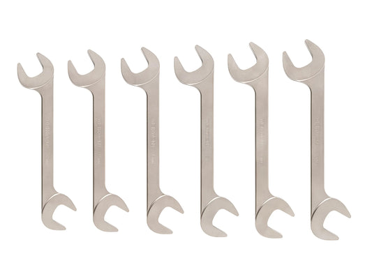 Tekton Angle Head Open End Wrench Set, 6-Piece (33-38 mm) Front View