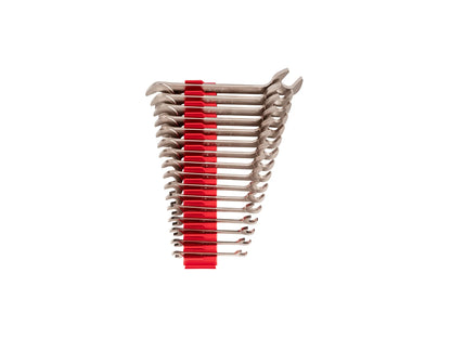 Tekton Angle Head Open End Wrench Set with Modular Organizers, 16-Piece (10-27 mm)