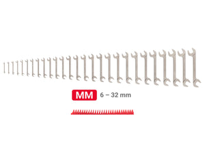 Tekton Angle Head Open End Wrench Set with Modular Organizers, 27-Piece (6-32 mm)