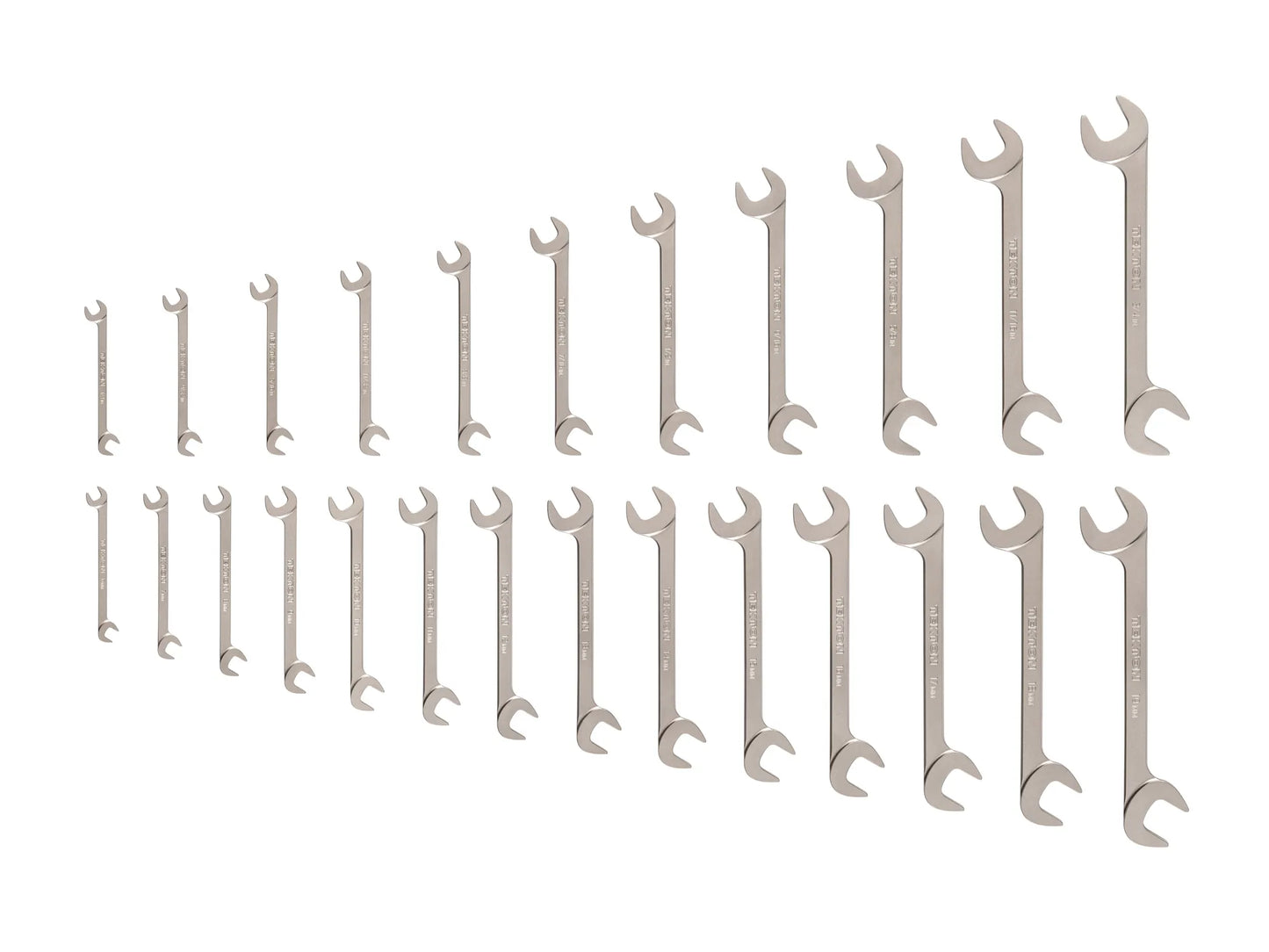 Tekton Angle Head Open End Wrench Set, 25-Piece (1/4-3/4 in, 6-19 mm)