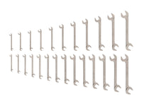 Tekton Angle Head Open End Wrench Set, 25-Piece (1/4-3/4 in, 6-19 mm) Front view