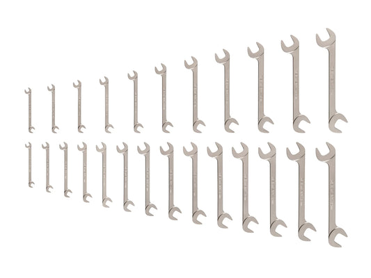 Tekton Angle Head Open End Wrench Set, 25-Piece (1/4-3/4 in, 6-19 mm) Front view