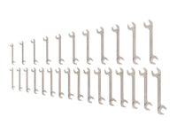 Tekton Angle Head Open End Wrench Set, 27-Piece (3/8-1 in, 10-27 mm) Front View