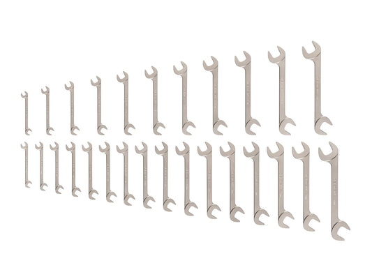 Tekton Angle Head Open End Wrench Set, 27-Piece (3/8-1 in, 10-27 mm) Front View