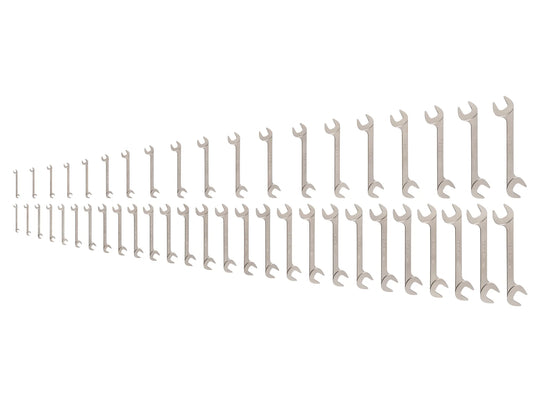 Tekton Angle Head Open End Wrench Set, 46-Piece (1/4 - 1-1/4 in, 6-32 mm) Front view