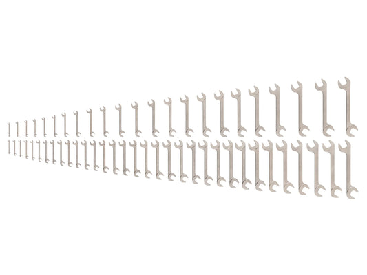 Tekton Angle Head Open End Wrench Set, 56-Piece (1/4 - 1-1/2 in, 6-38 mm) Front view