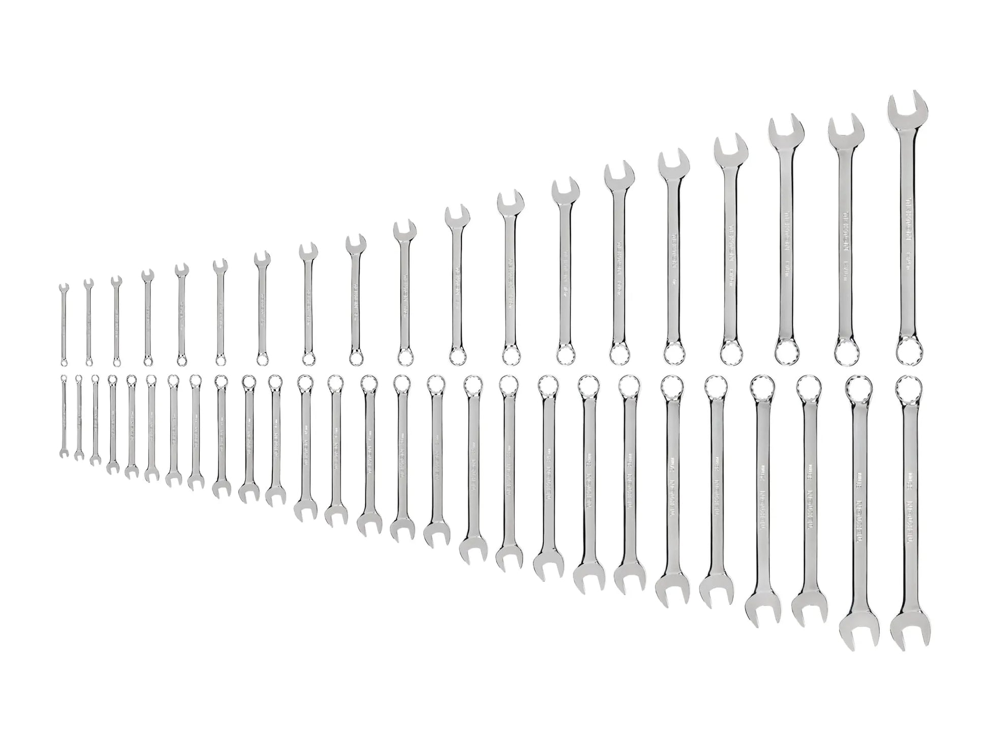 Tekton Combination Wrench Set, 46-Piece (1/4 - 1-1/4 in, 6-32 mm) Front View