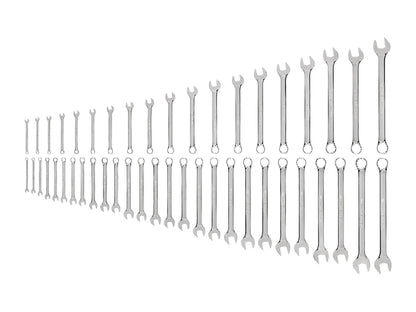 Tekton Combination Wrench Set, 46-Piece (1/4 - 1-1/4 in, 6-32 mm) Front View