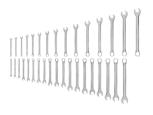 Tekton Combination Wrench Set, 34-Piece (1/4-1 in, 6-24 mm) Front View