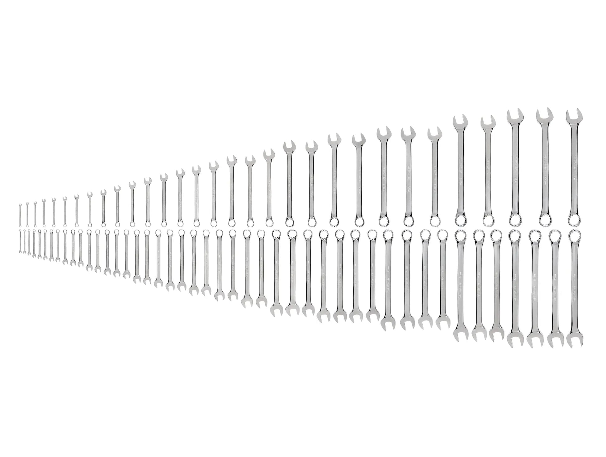 Tekton Combination Wrench Set, 76-Piece (1/4-2 in, 6-50 mm) Front View