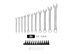 Tekton Combination Wrench Set with Modular Organizers, 11-Piece (1/4-3/4 in)