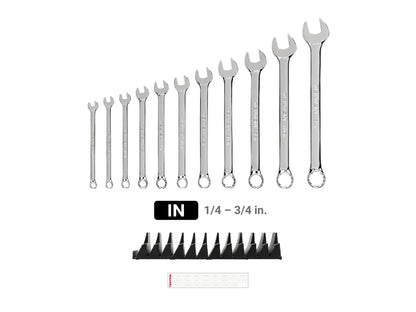 Tekton Combination Wrench Set with Modular Organizers, 11-Piece (1/4-3/4 in)