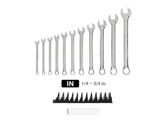 Tekton Combination Wrench Set with Modular Organizers, 11-Piece (1/4-3/4 in) Front View