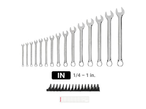 Tekton Combination Wrench Set with Modular Organizers, 15-Piece (1/4-1 in)