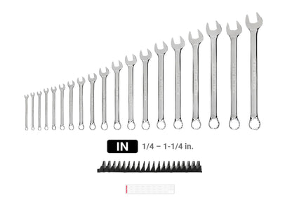 Tekton Combination Wrench Set with Modular Organizers, 19-Piece (1/4 - 1-1/4 in)