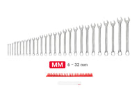 Tekton Combination Wrench Set with Modular Organizers, 27-Piece (6-32 mm) Front View