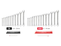 Tekton Combination Wrench Set with Modular Organizers, 25-Piece (1/4-3/4 in, 6-19 mm) Front View