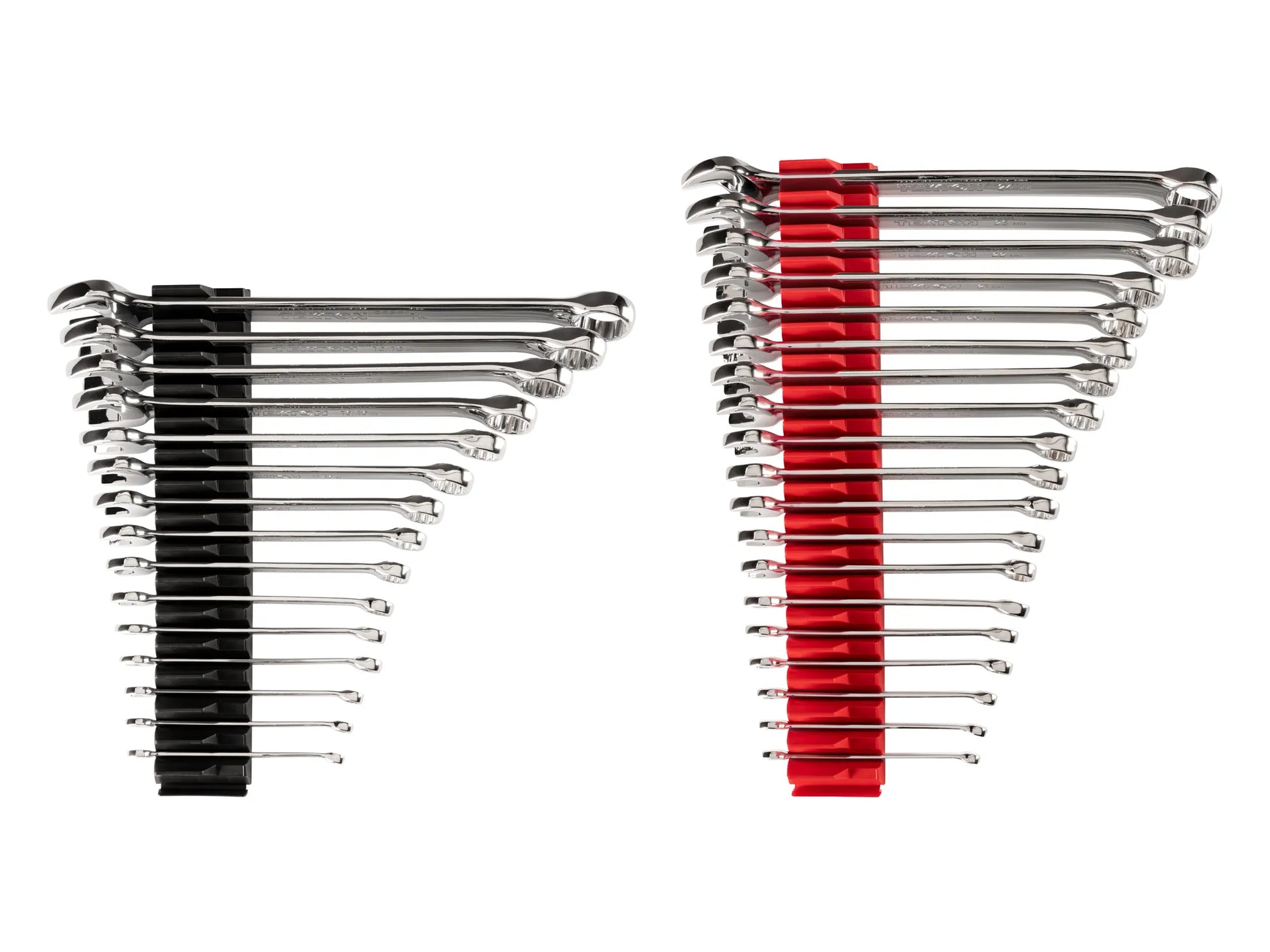 Tekton Combination Wrench Set with Modular Organizers, 34-Piece (1/4-1 in, 6-24 mm) Front View