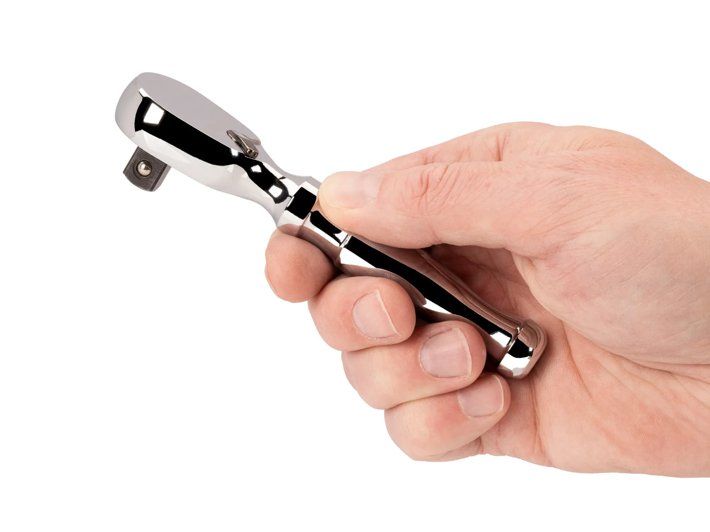 Tekton 3/8" Drive x 4.5" Stubby Ratchet Left View