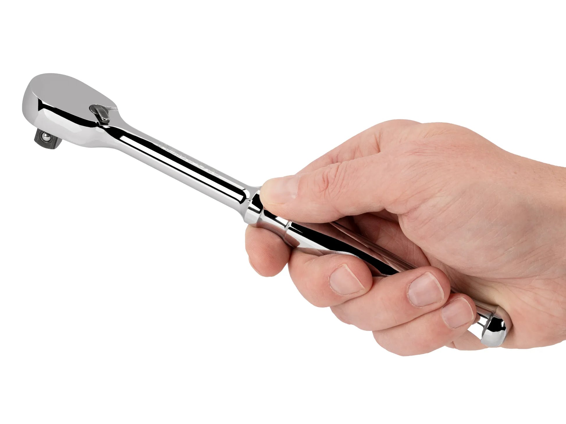 Tekton 3/8" Drive x 8" Polished Grip Ratchet Left View