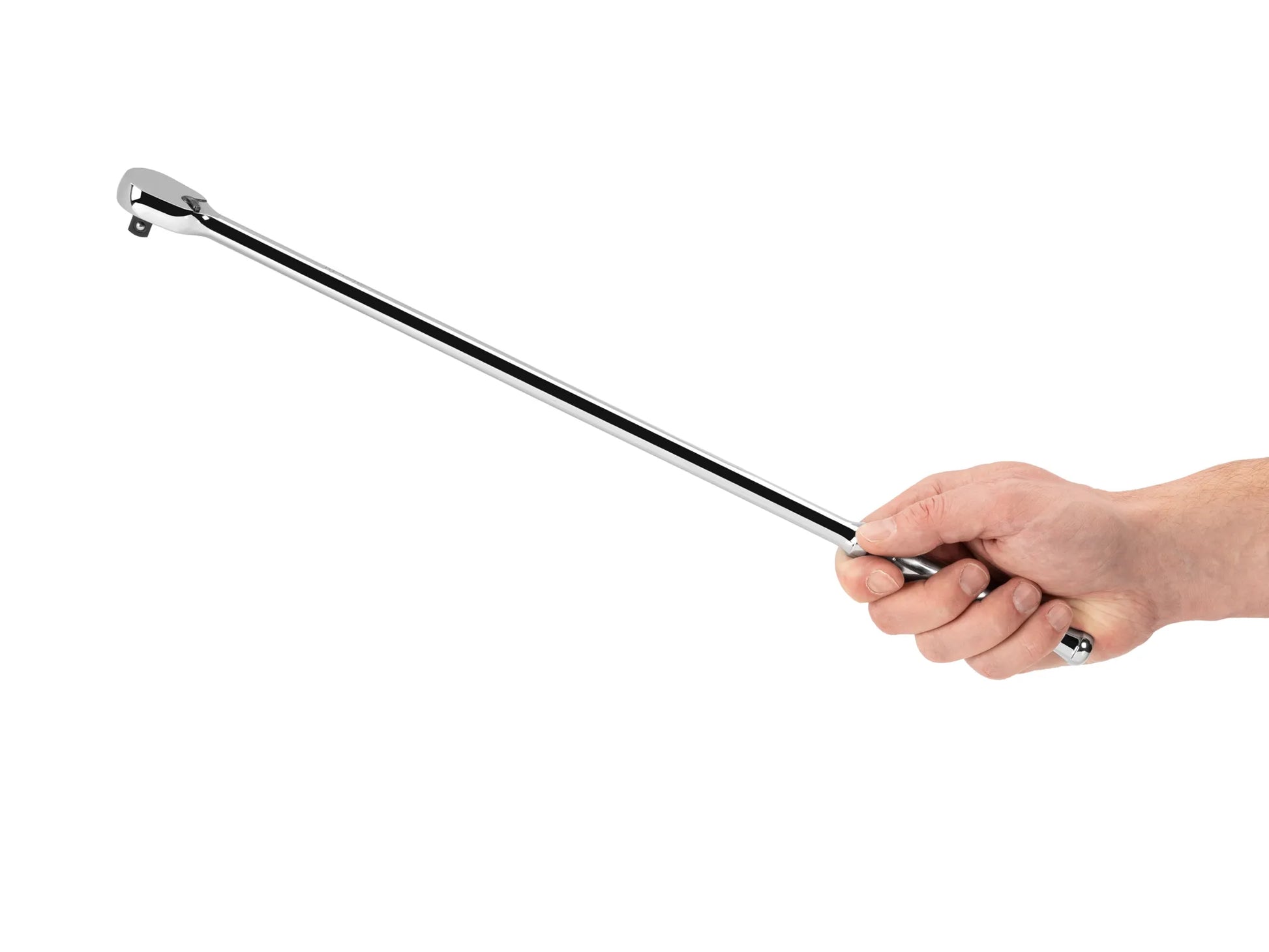 Tekton 3/8" Drive x 18" Polished Grip Extra-Long Ratchet Left View
