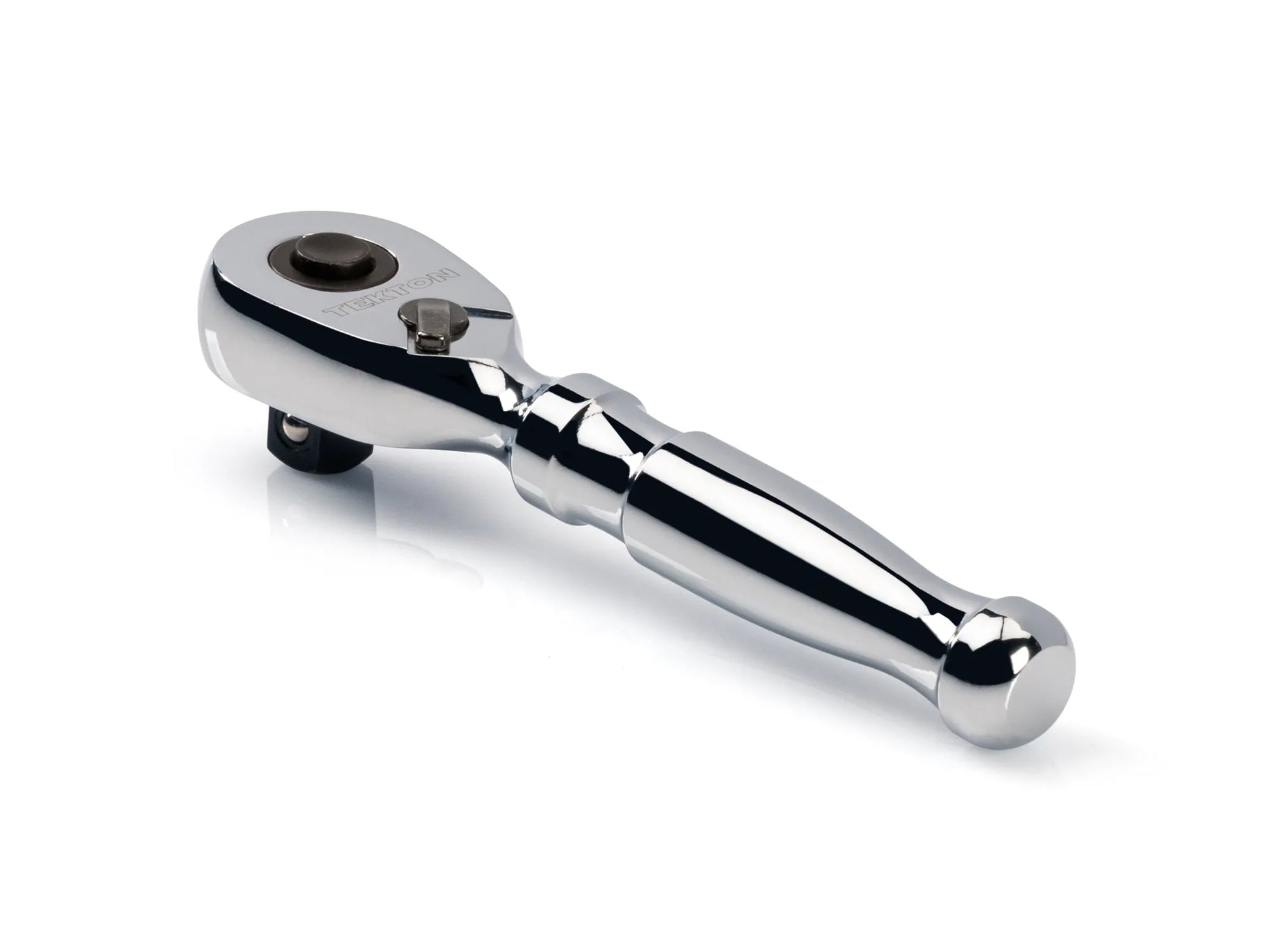 Tekton 3/8" Drive x 4.5" Stubby Ratchet with Quick Release Button Left View