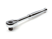 Tekton 3/8" Drive x 8" Polished Grip Ratchet with Quick Release Button Front View