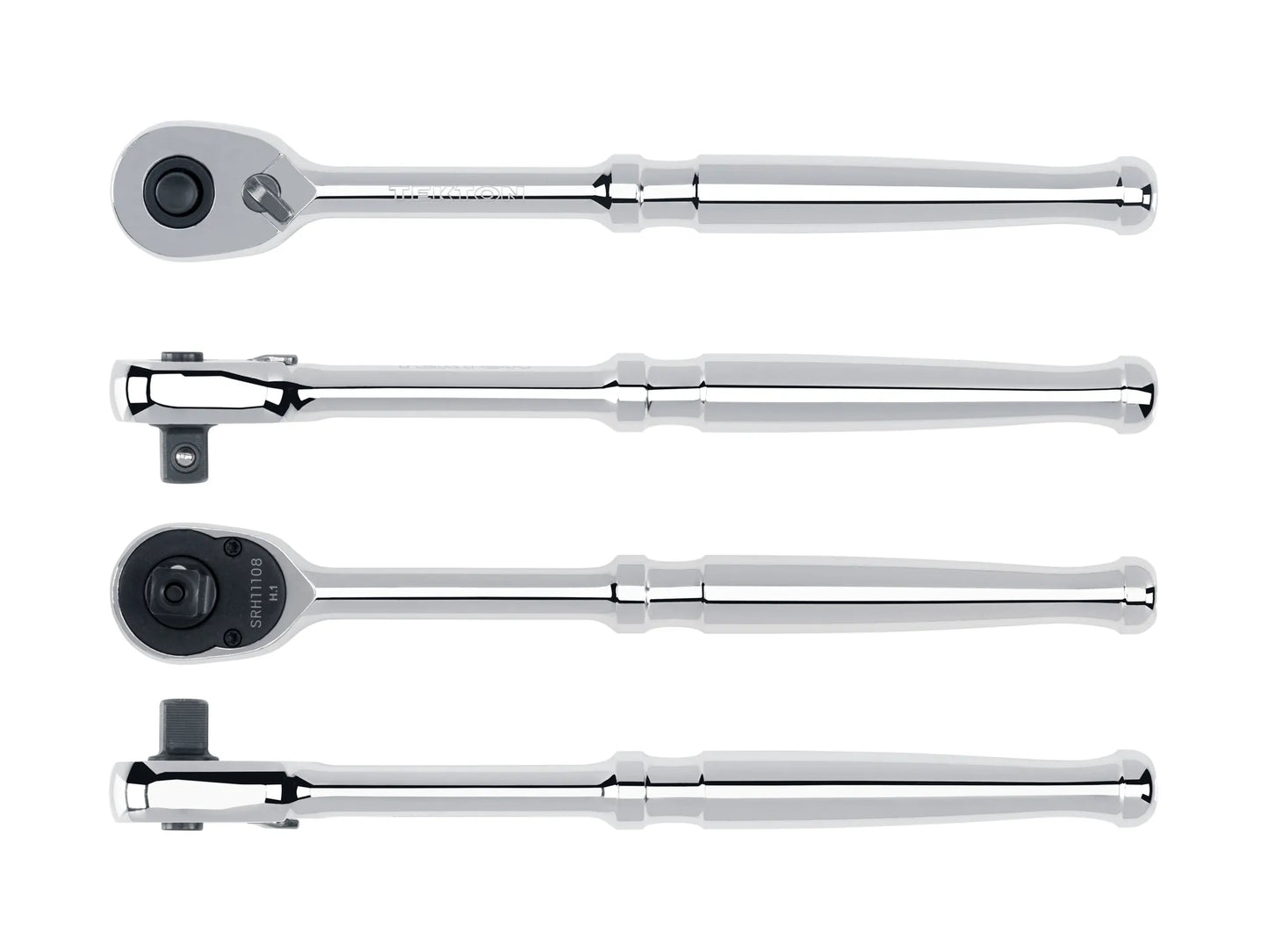 Tekton 3/8" Drive x 8" Polished Grip Ratchet with Quick Release Button