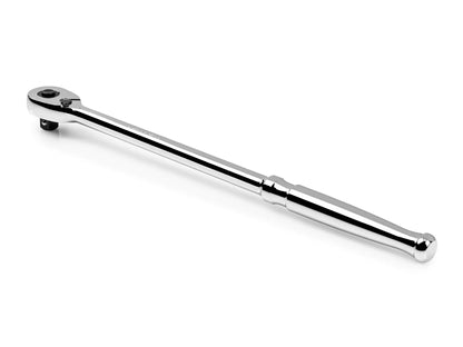 Tekton 3/8" Drive x 12" Polished Grip Long Ratchet with Quick Release Button Left View