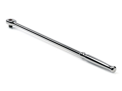 Tekton 3/8" Drive x 18" Polished Grip Extra-Long Ratchet with Quick Release Button Left View