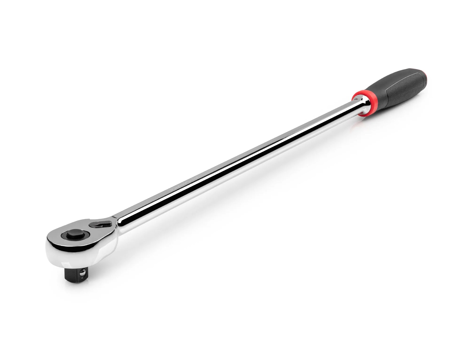 Tekton 3/8" Drive x 18" Comfort Grip Extra-Long Ratchet with Quick Release Button Front and Top View