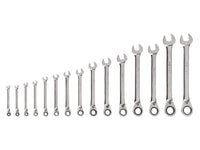 Tekton Reversible 12-Point Ratcheting Combination Wrench Set, 15-Piece (1/4-1 in) Front View