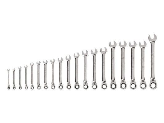 Tekton Reversible 12-Point Ratcheting Combination Wrench Set, 19-Piece (6-24 mm) Front View