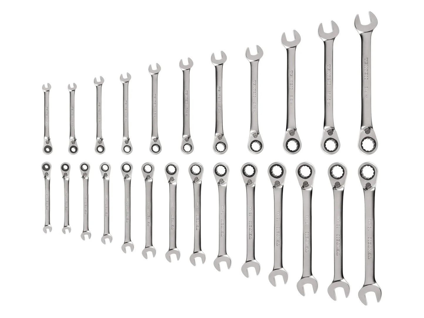 Tekton Reversible 12-Point Ratcheting Combination Wrench Set, 25-Piece (1/4-3/4 in, 6-19 mm)