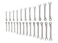 Tekton Reversible 12-Point Ratcheting Combination Wrench Set, 25-Piece (1/4-3/4 in, 6-19 mm) Front View