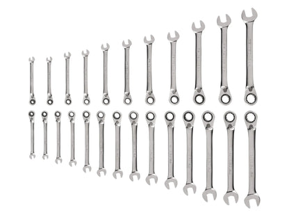 Tekton Reversible 12-Point Ratcheting Combination Wrench Set, 25-Piece (1/4-3/4 in, 6-19 mm)