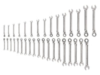 Tekton Reversible 12-Point Ratcheting Combination Wrench Set, 34-Piece (1/4-1 in, 6-24 mm) Front View