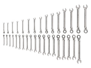 Tekton Reversible 12-Point Ratcheting Combination Wrench Set, 34-Piece (1/4-1 in, 6-24 mm)