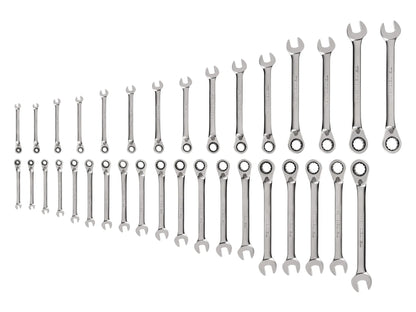 Tekton Reversible 12-Point Ratcheting Combination Wrench Set, 34-Piece (1/4-1 in, 6-24 mm)