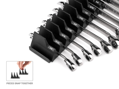Tekton Reversible 12-Point Ratcheting Combination Wrench Set with Modular Organizers, 11-Piece (1/4-3/4 in)
