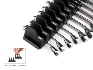 Tekton Reversible 12-Point Ratcheting Combination Wrench Set with Modular Organizers, 15-Piece (1/4-1 in)