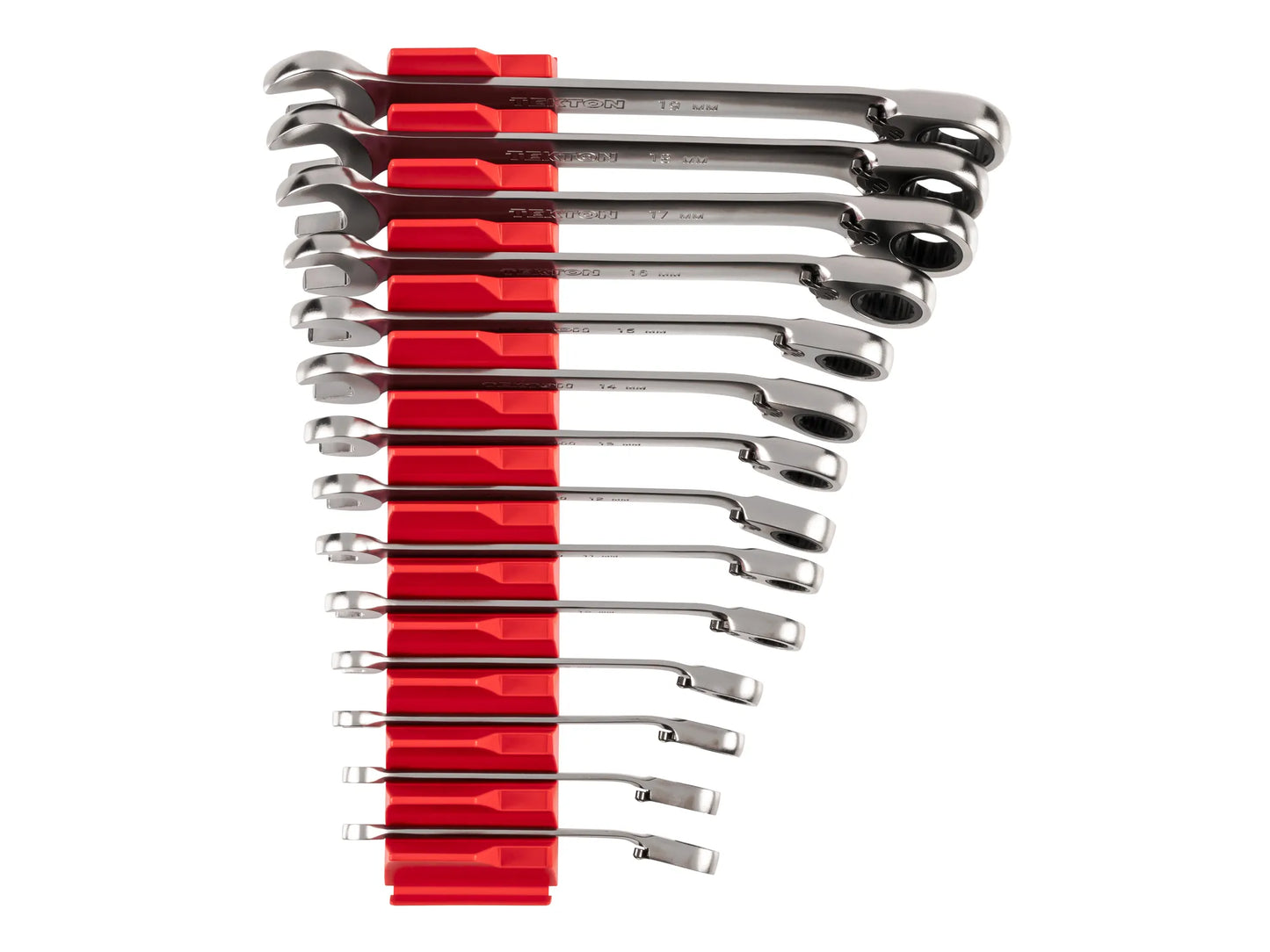Tekton Reversible 12-Point Ratcheting Combination Wrench Set with Modular Organizers, 14-Piece (6-19 mm)