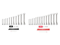 Tekton Reversible 12-Point Ratcheting Combination Wrench Set with Modular Organizers, 25-Piece (1/4-3/4 in, 6-19 mm) Front View