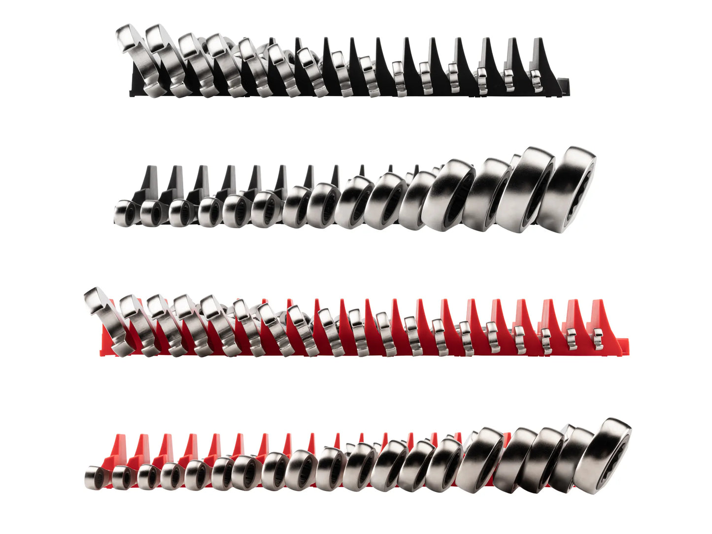 Tekton Reversible 12-Point Ratcheting Combination Wrench Set with Modular Organizers, 34-Piece (1/4-1 in, 6-24 mm)