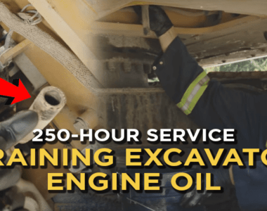250 Hour Service: Draining Excavator Engine Oil