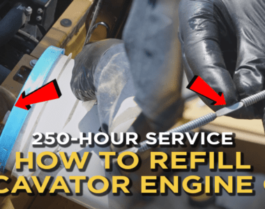 "How to refill excavator engine oil"