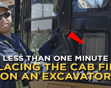 Replacing the cab filter on an excavator