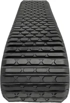 Rubber track with H tread pattern.