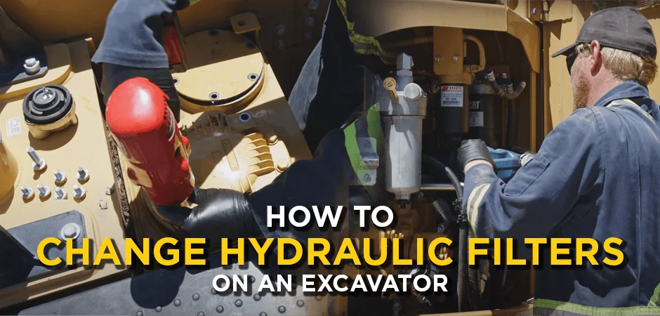 How to change hydraulic filters on an excavator