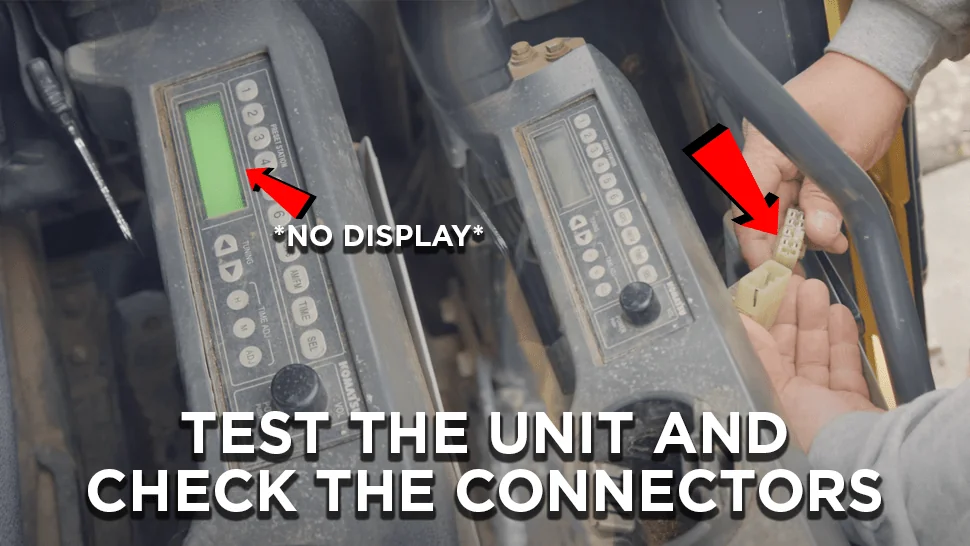 one red arrow pointing to the monitor saying no display and the other one pointing to cable connector
